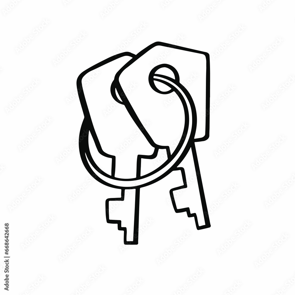 Key line black, vector illustration eps10 Key line black, vector illustration eps10