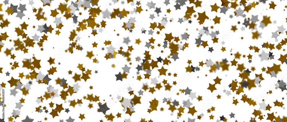 stars background, sparkle lights confetti falling. magic shining Flying christmas stars on night