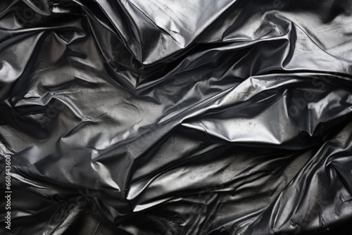 wrinkled foil with charred residue on a dull metallic surface