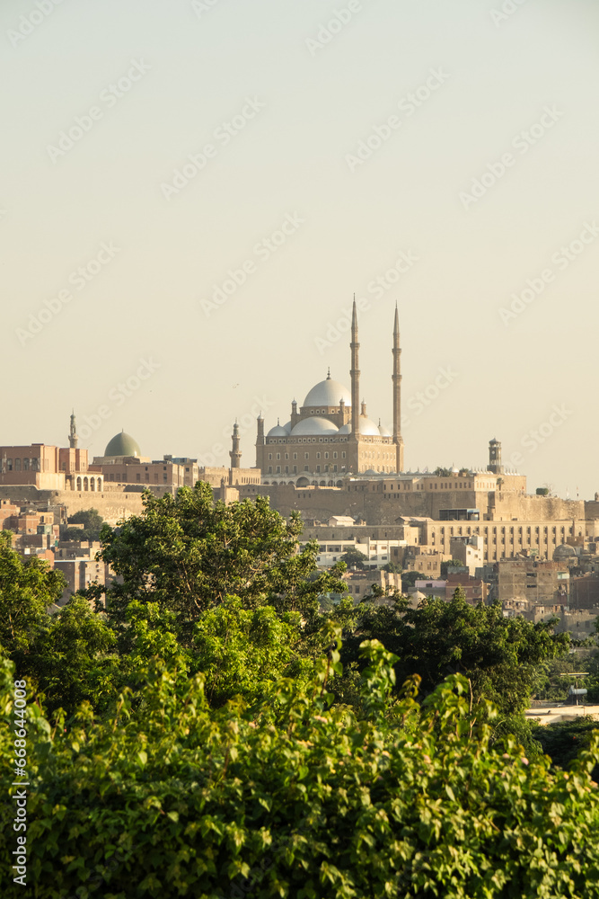 Al-Hakim Mosque seen from the Al Azhar park in Cairo, Egypt.