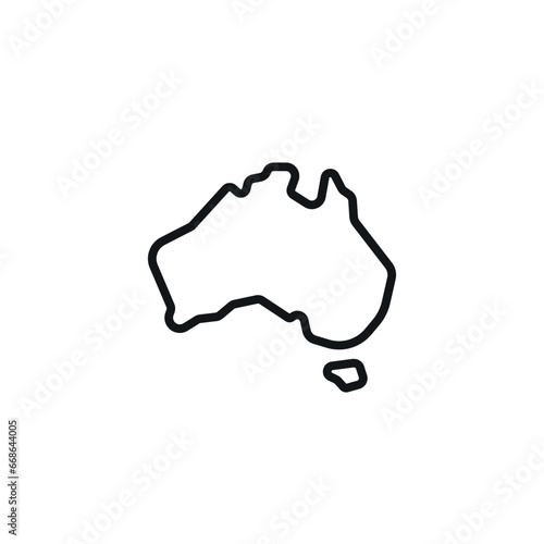 Australia linear icon. Thin line customizable illustration. Contour symbol. Vector isolated outline drawing. Editable stroke