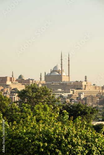 Al-Hakim Mosque seen from the Al Azhar park in Cairo, Egypt.
