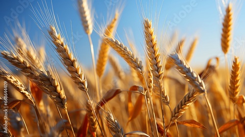 Closeup of field of barley. Generative AI.
