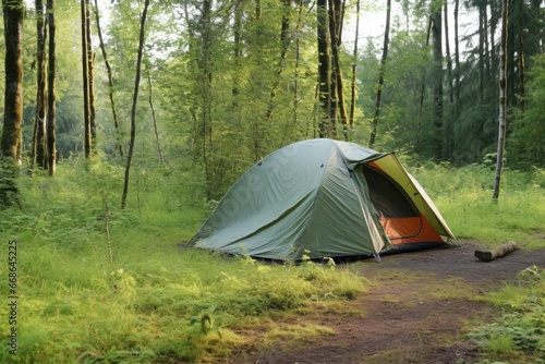 tent pitched at an eco-friendly campsite