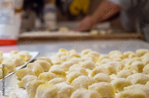 Homemade gnocchi with eggs and flour. traditional Italian recipe