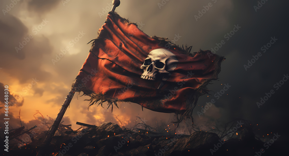 Fototapeta premium Old Pirate Flag