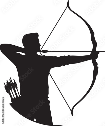 Man Archery Silhouette, Man With Bow And Arrow SVG