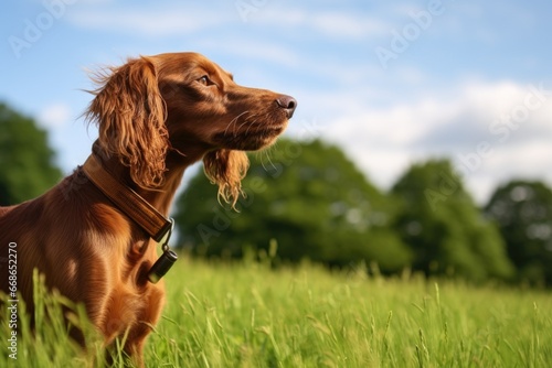 dog training whistle on a grassy backdrop photo