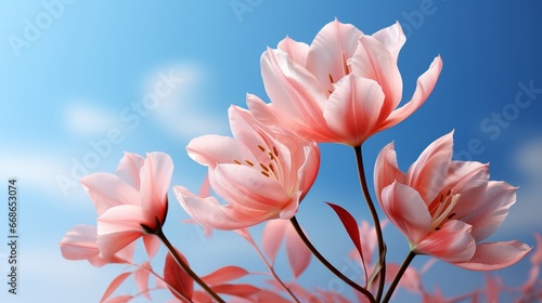 Illustration of beautiful wispy tulip style. Generative AI.