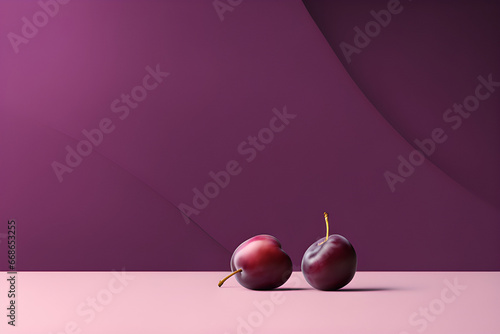 plums on a table