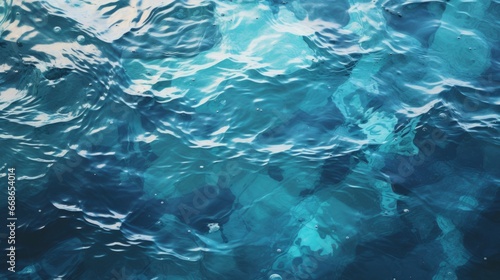 Blue water surface with ripples and reflection  water texture background