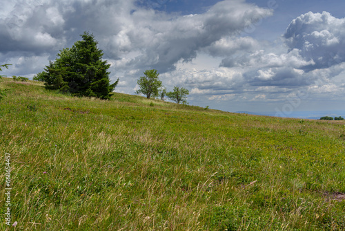 Rhönlandschaft am Heidelstein in der Langen Rhön, Biosphärenreservat Rhön, Bayern, Hessen, Deutschland photo