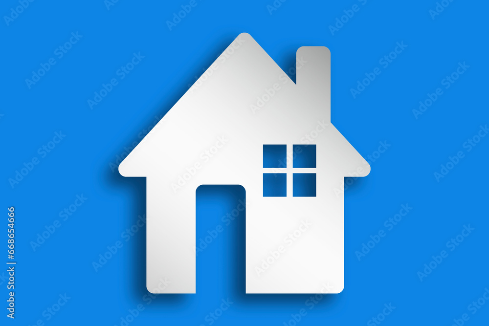 Real estate concept with white house isolated Real estate concept with white house isolated