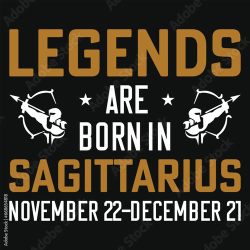 Legends are born in sagittarius tshirt design