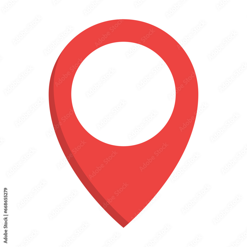Flat design red map pin icon. Vector. Flat design red map pin icon. Vector.