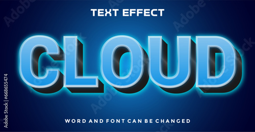 Cloud light editable text effect