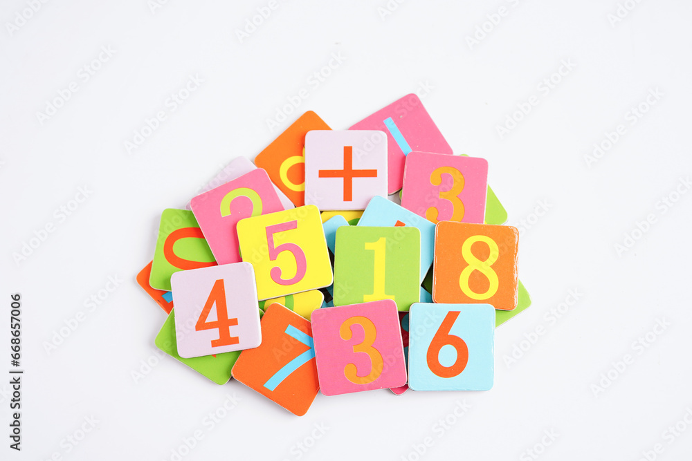Number wood block cubes for learning Mathematic, education math concept. Number wood block cubes for learning Mathematic, education math concept.