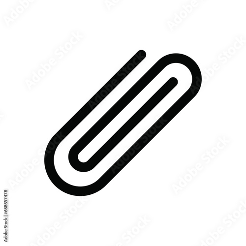 Clip icon or paper clip glyph symbol.