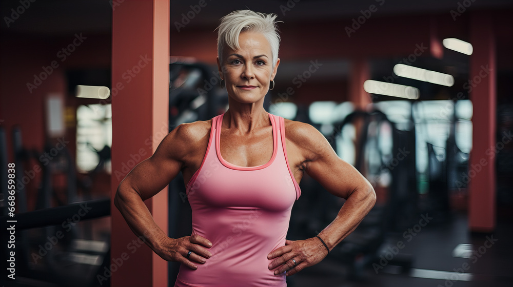 mature woman at gym Image mature woman at gym Image