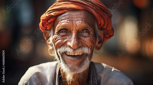 A person from India expressing a genuine and transparent smile, reflecting the importance of simple things, Generative AI.