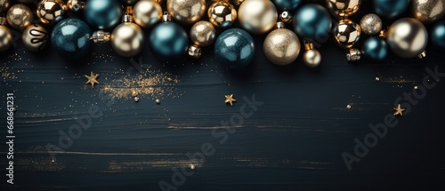 Abstract christmas and new year background with stars and balls.