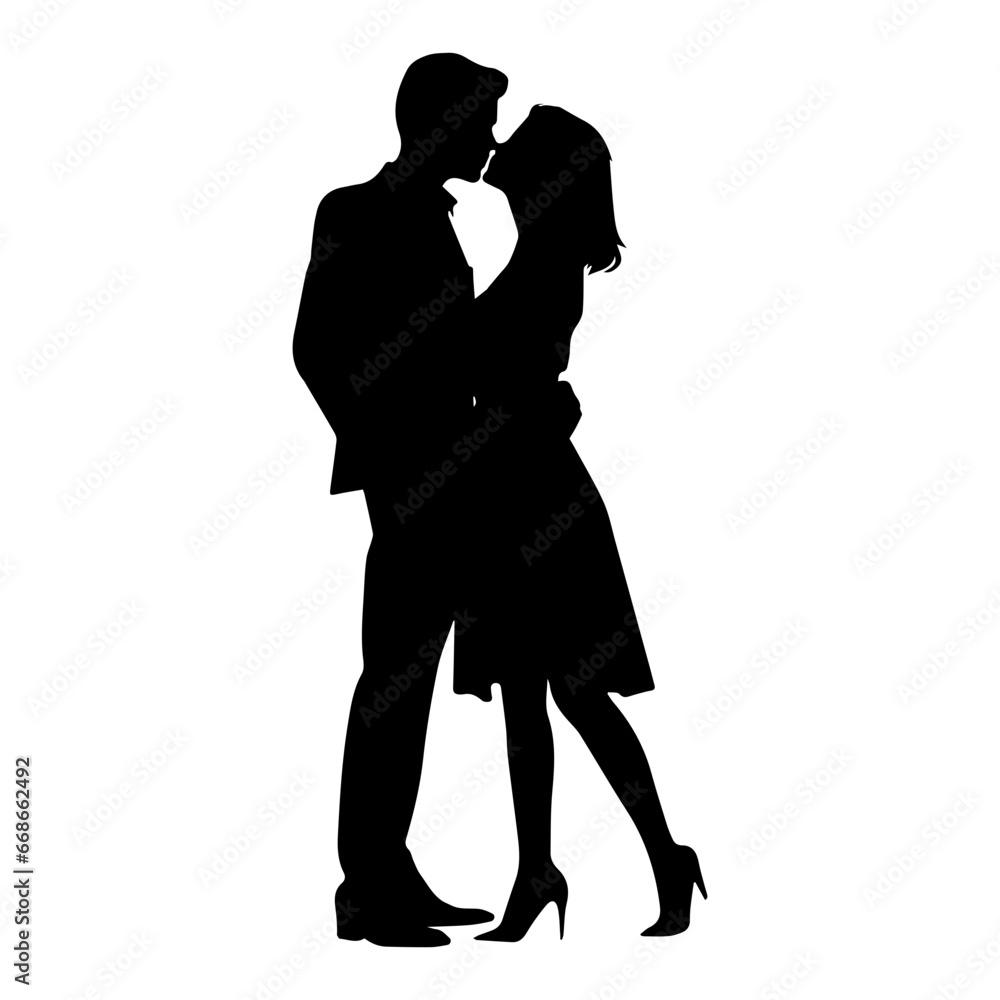 Couple People, art vector silhouette design, Couple dancing silhouette black filled vector Illustration.