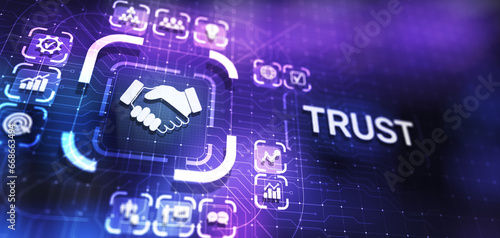 Obraz na plátně Trust customer relations reliability business concept