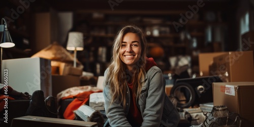 woman arrange small space area storage stuff organize home interior space manage woman arrange cabinet cupboard home improvement home interior lifestyle