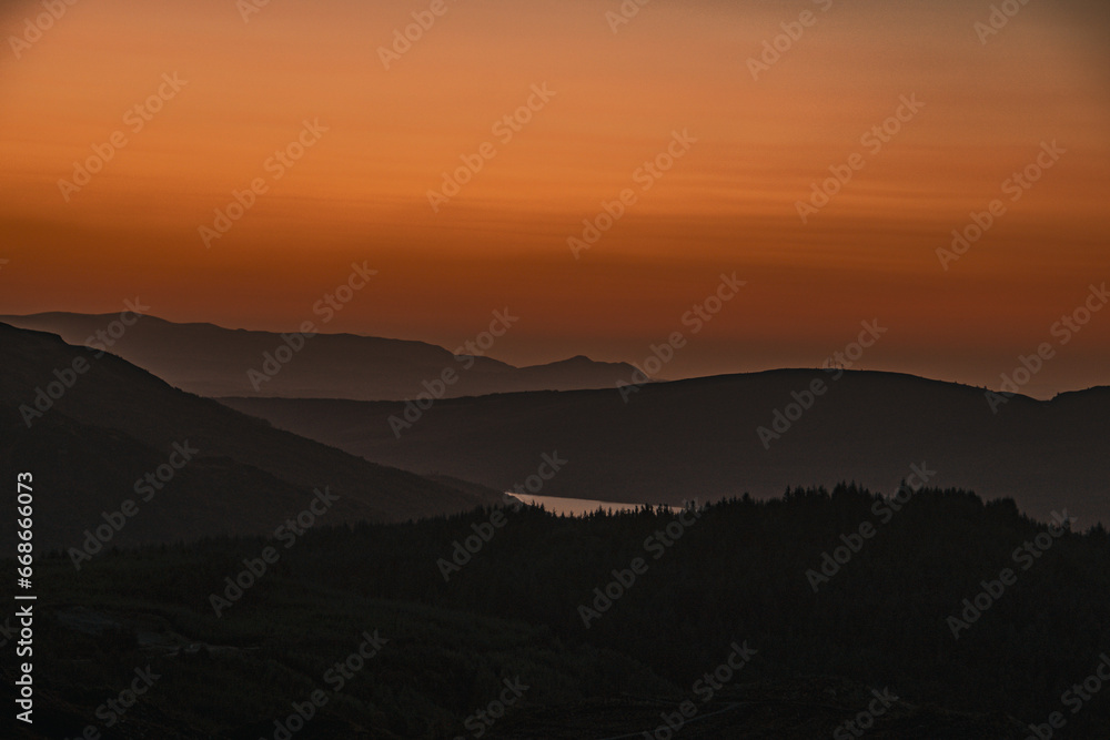 sunset over the mountains