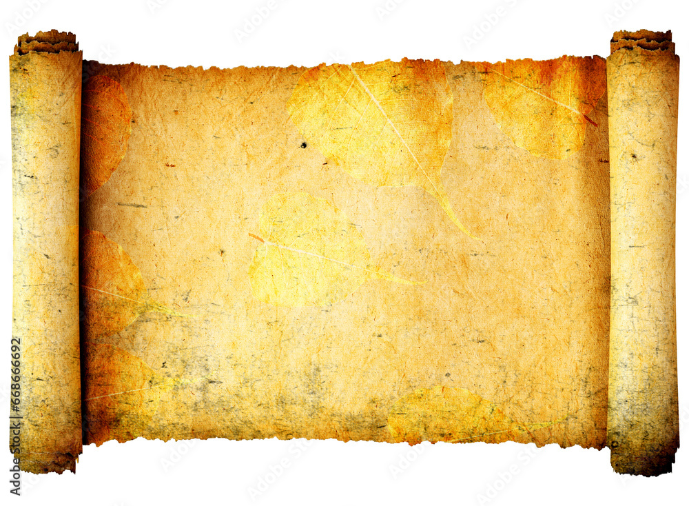 old paper with burnt edges,brown paper, Kraft paper Scroll, Kraft paper, texture, brown,old parchment paper sheet vintage aged or texture isolated on white background. cartoon png