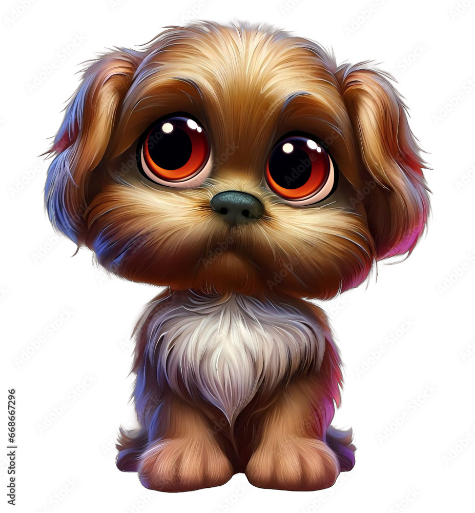 Naklejka premium Cute puppy cartoon character