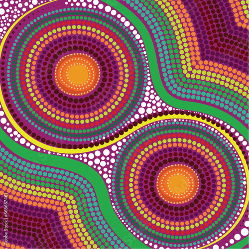 Dots from aboriginal traditions on a vector background