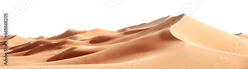 Desert with barren sands and rugged terrain  cut out