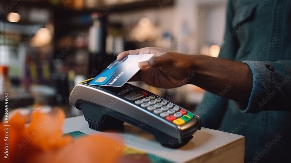 Man paying with credit card Man paying with credit card