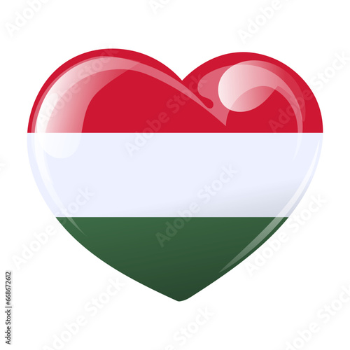 Free Download Flag of Hungary in the shape of a heart. Heart with the Hungarian flag. 3D illustration, vector - GFXLoad