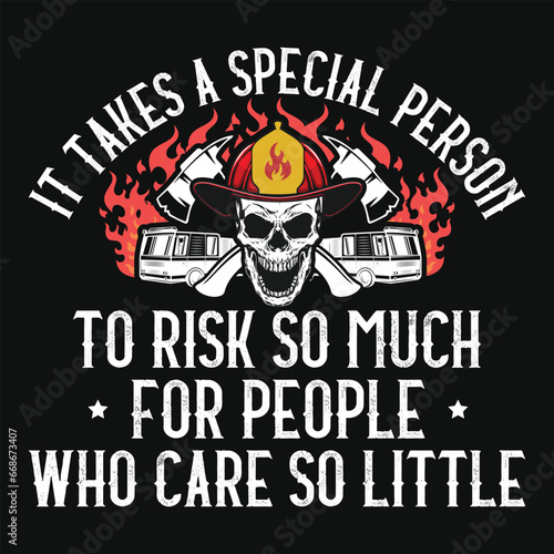 Best firefighter typography or graphics tshirt design