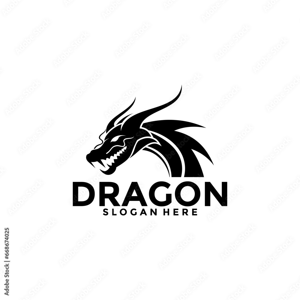 Obraz premium Dragon Logo vector, Creative Dragon Head Logo vector template