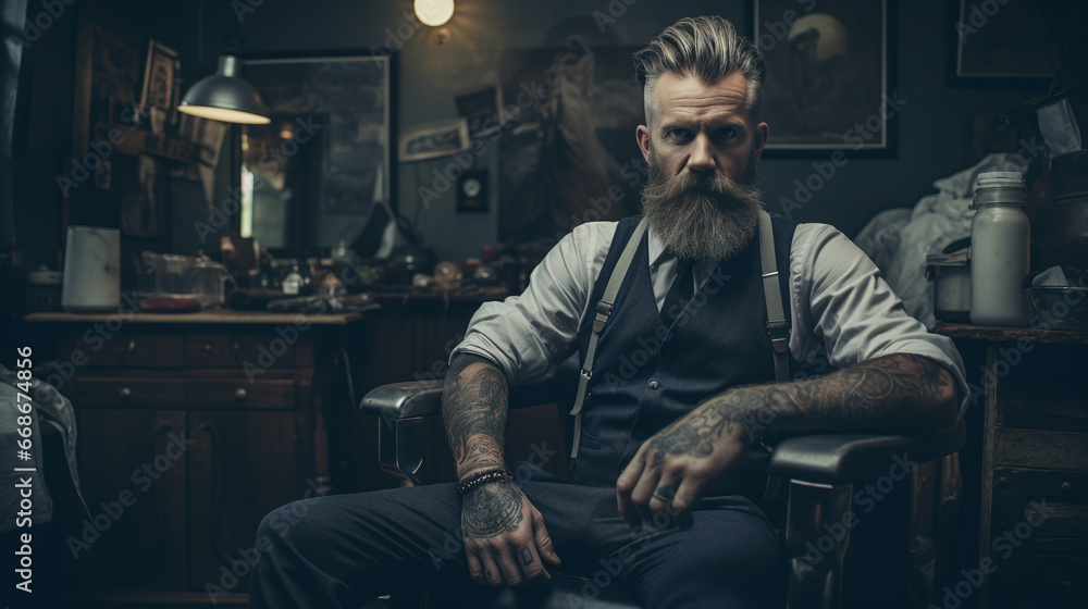 Fototapeta premium portrait of a man barber