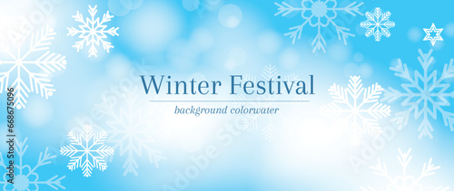 Winter festival seasonal background vector illustration. Christmas holiday event snowfall, snowflake, sky, twinkling. Design for poster, wallpaper, banner, card, decoration.