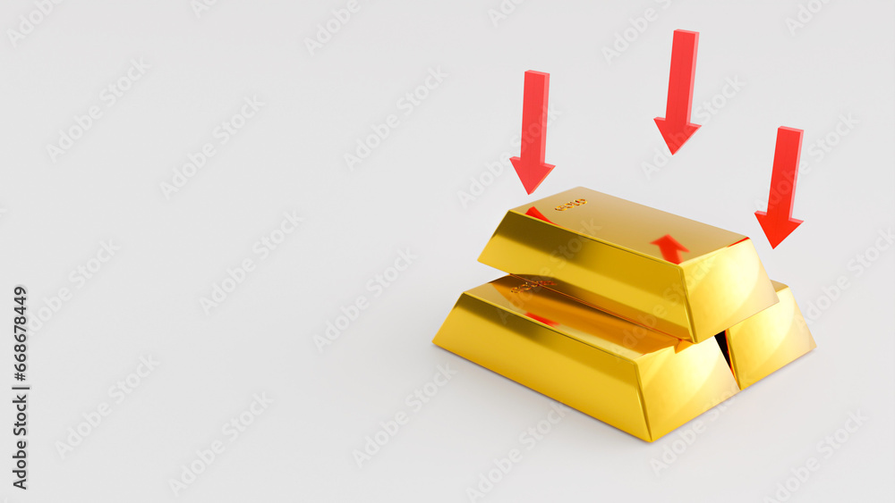 gold bars isolated on white