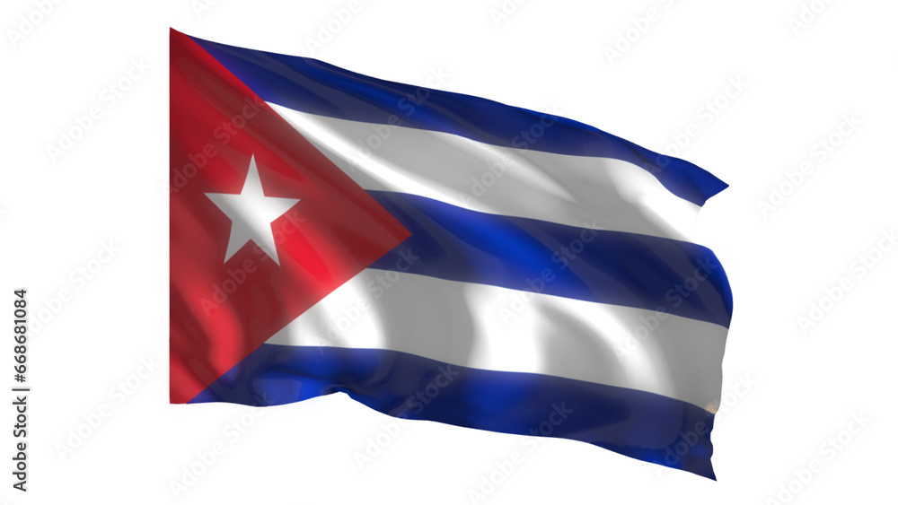 Cuba national flag on white background. Cuba national flag on white background.