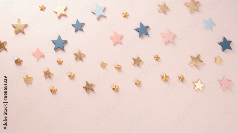 3 d render of a pink stars on a light blue background. 3 d render of a pink stars on a light blue background.