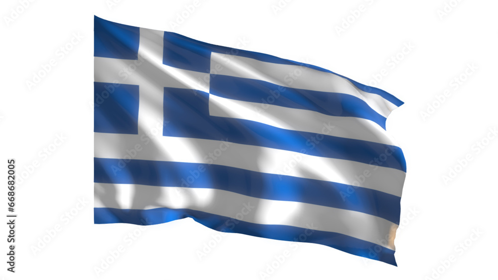 Obraz premium Greece national flag on white background.