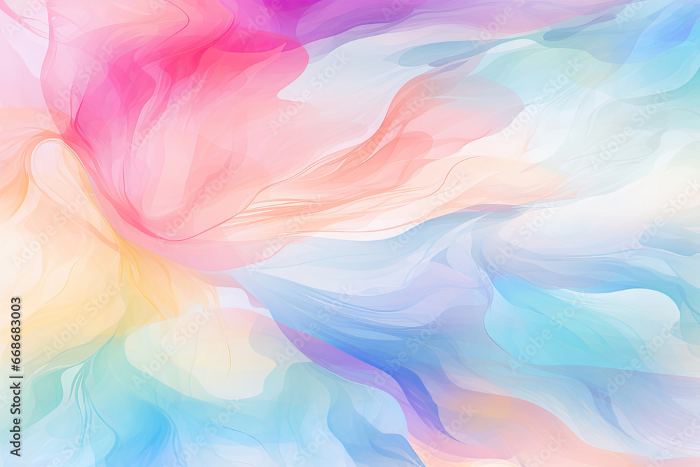 Watercolor pattern transparent flowing splashes of pastel colors