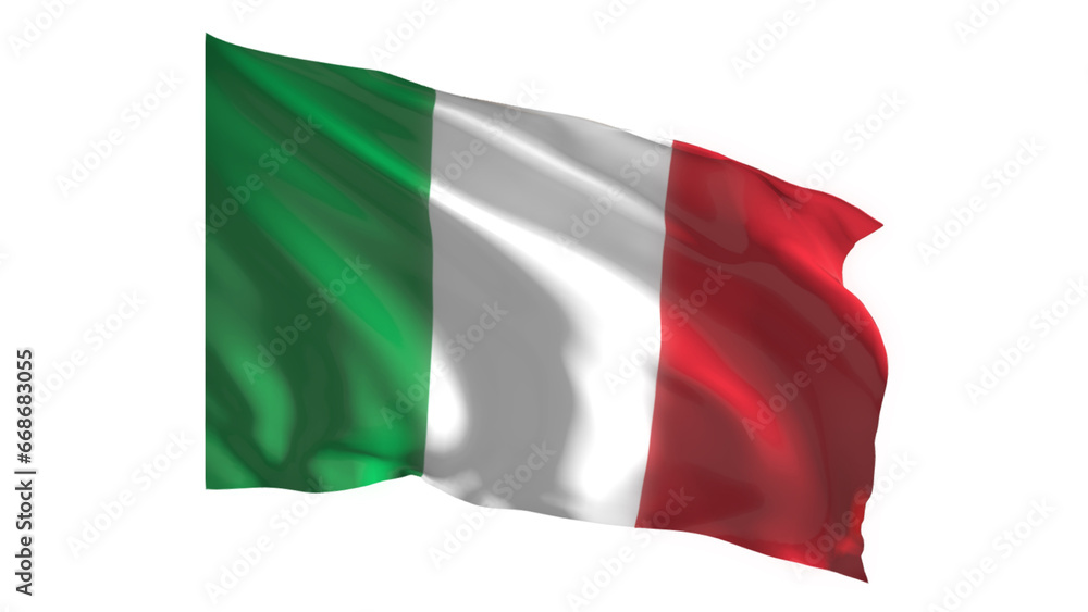 Italy national flag on white background.