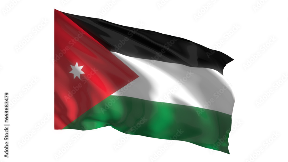 Jordan national flag on white background. Jordan national flag on white background.