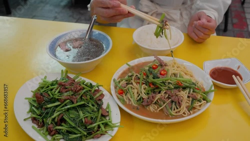 Traditional Taiwanese cuisine in the local food shop photo