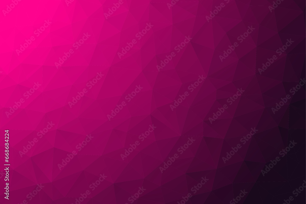 Obraz premium Abstract gradient pink margenta low poly triangle mosaic background vector illustration.