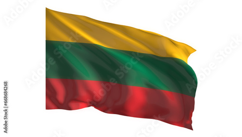 Lithuania national flag on white background.