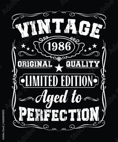 Leinwand Poster VINTAGE ORIGINAL 1989 QUALITY LIMITED EDITION AGED TO PERFECTION TSHIRT DESIGN